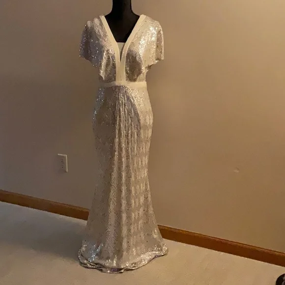 Silver Mother of the Bride Mermaid Formal Dress - Picture 1 of 6